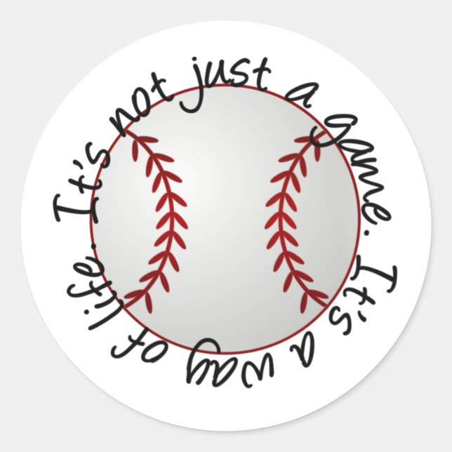 Baseball ist nicht nur ein Spiel Runder Aufkleber (Vorderseite)