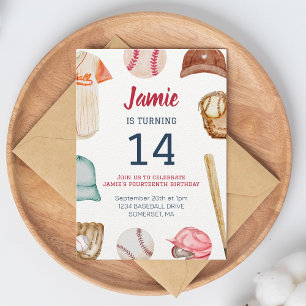 Baseball, jedes Alter Junge Geburtstag Einladung
