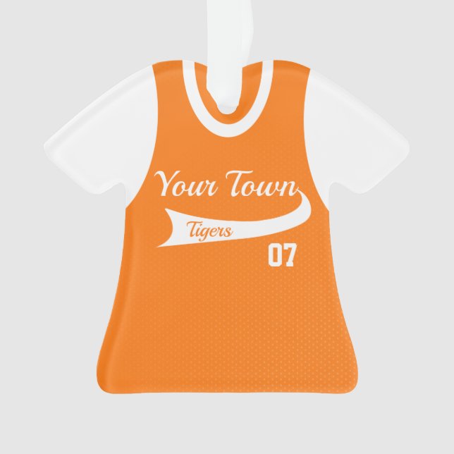 Baseball Jersey mit Foto Orange Ornament (Vorderseite)