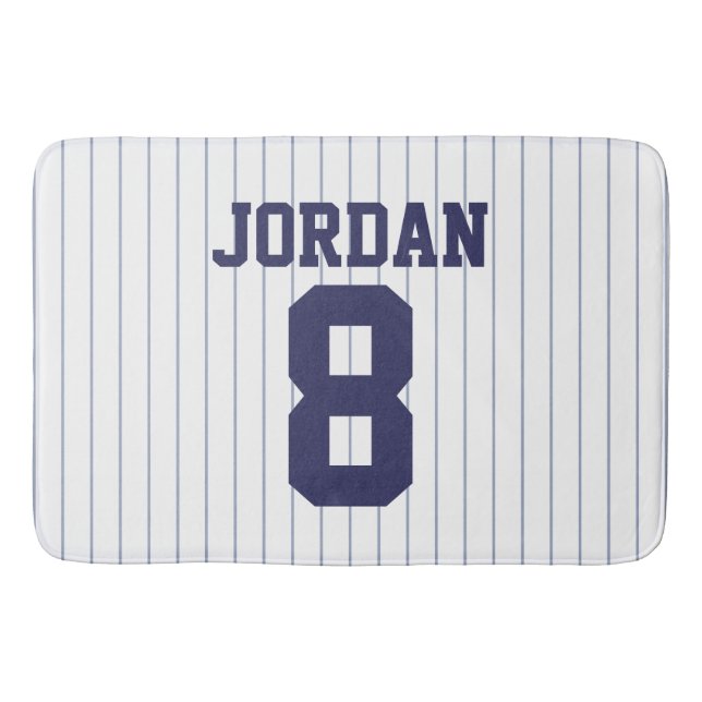 Baseball Jersey mit Individuelle Name und Nummer Badematte (Vorderseite)