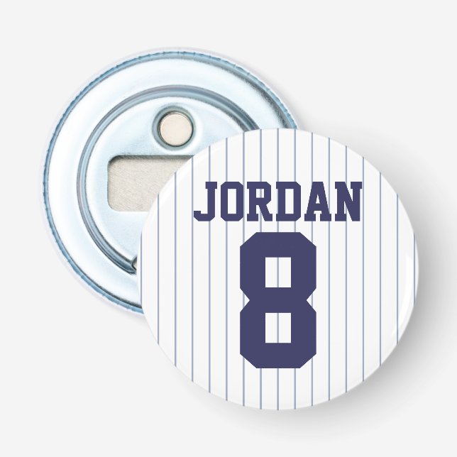 Baseball Jersey mit Individuelle Name und Nummer Flaschenöffner (Vorderseite)