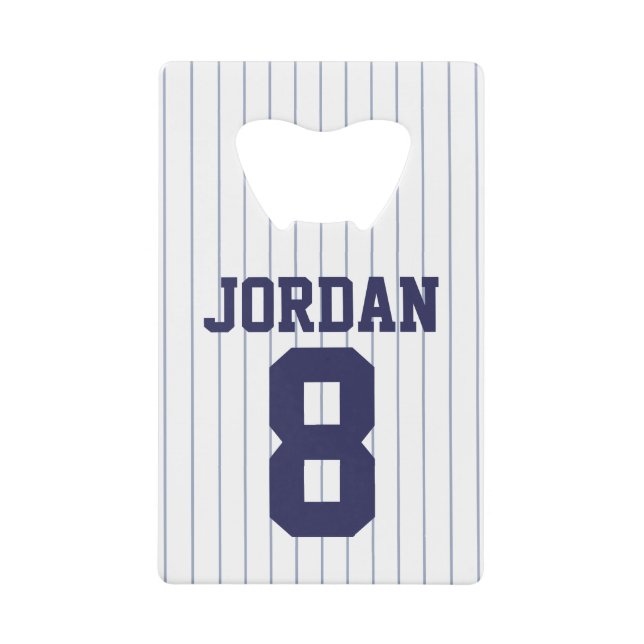 Baseball Jersey mit Individuelle Name und Nummer Geldbeutel Flaschenöffner (Vorderseite)
