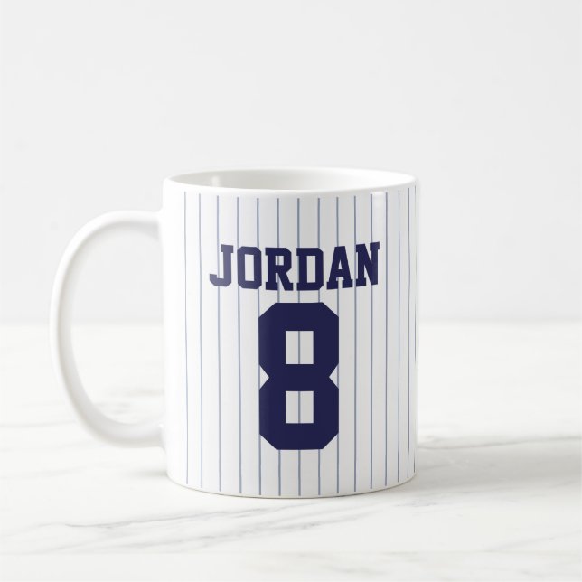 Baseball Jersey mit Individuelle Name und Nummer Kaffeetasse (Links)