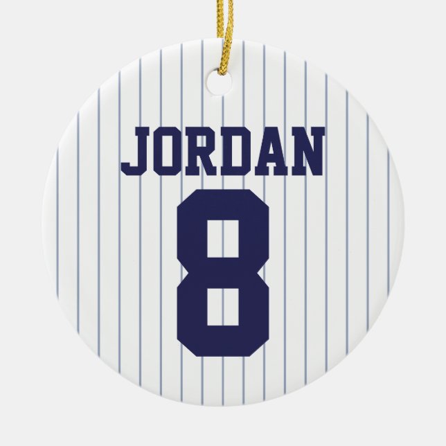 Baseball Jersey mit Individuelle Name und Nummer Keramik Ornament (Vorne)