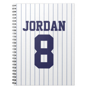 Baseball Jersey mit Individuelle Name und Nummer Notizblock