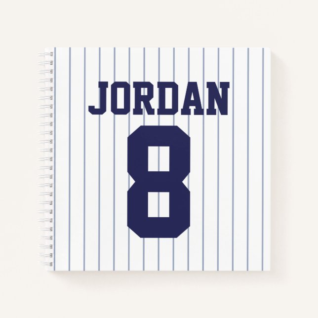 Baseball Jersey mit Individuelle Name und Nummer Notizbuch (Vorderseite)