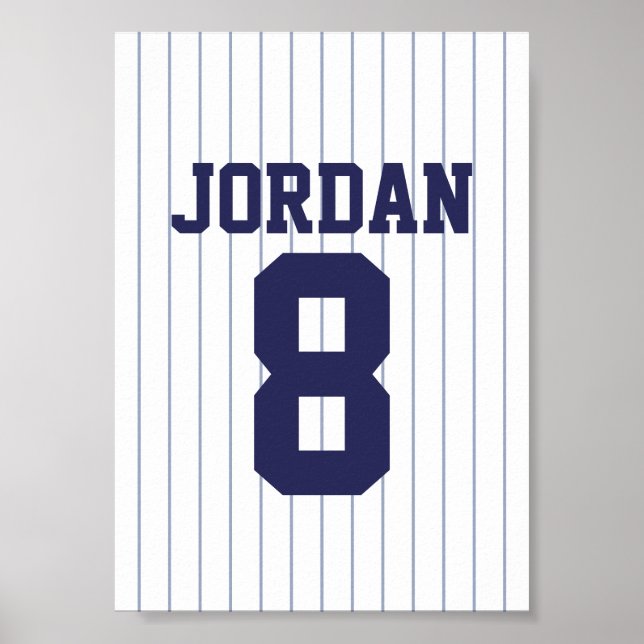 Baseball Jersey mit Individuelle Name und Nummer Poster (Vorne)