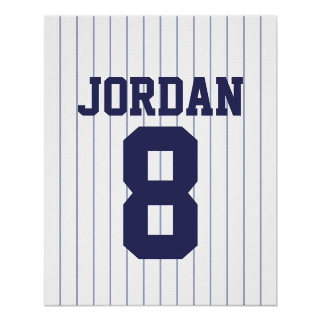 Baseball Jersey mit Individuelle Name und Nummer Poster (Vorderseite)