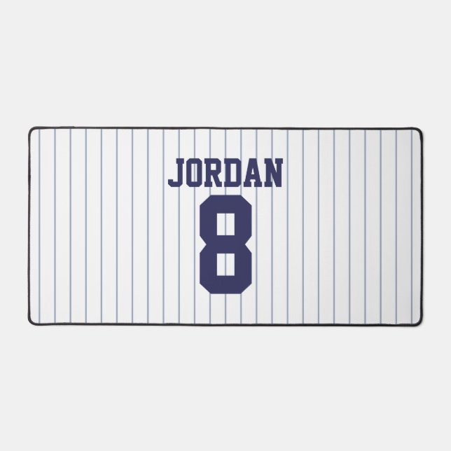 Baseball Jersey mit Individuelle Name und Nummer Schreibtischunterlage (Vorderseite)