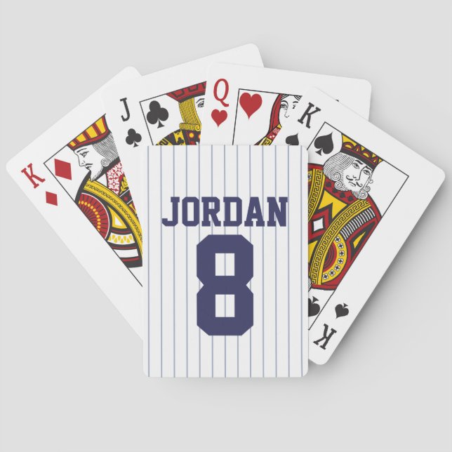 Baseball Jersey mit Individuelle Name und Nummer Spielkarten (Rückseite)