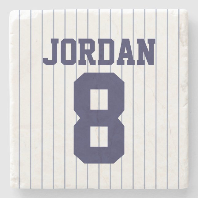 Baseball Jersey mit Individuelle Name und Nummer Steinuntersetzer (Vorderseite)