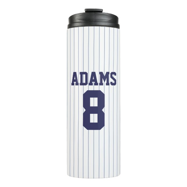 Baseball Jersey mit Individuelle Name und Nummer Thermosbecher (Vorderseite)
