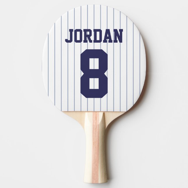 Baseball Jersey mit Individuelle Name und Nummer Tischtennis Schläger (Vorderseite)