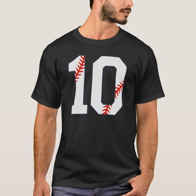 Baseball Jersey Number 10 T-Shirt (Vorderseite)
