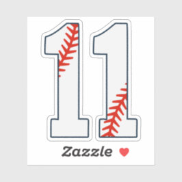 Baseball Jersey Number 11 Aufkleber
