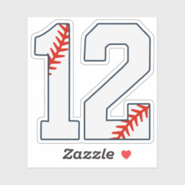 Baseball Jersey Number 12 Aufkleber