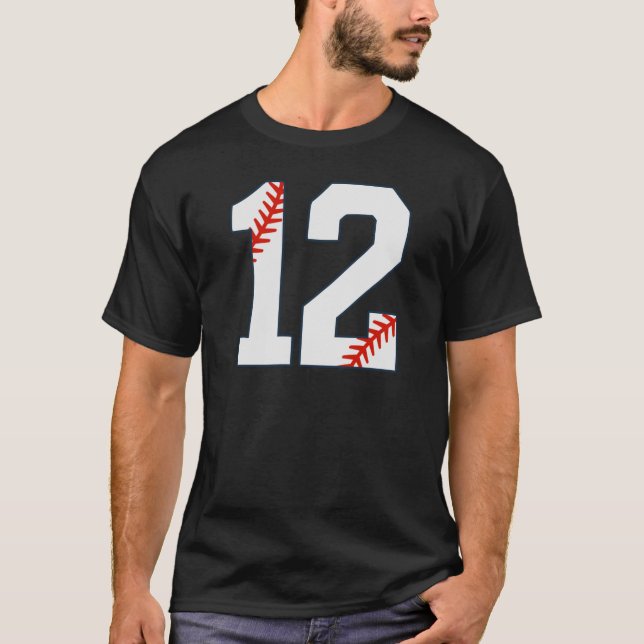 Baseball Jersey Number 12 T-Shirt (Vorderseite)