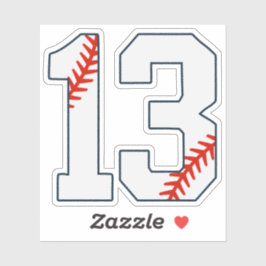 Baseball Jersey Number 13 Aufkleber
