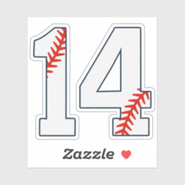 Baseball Jersey Number 14 Aufkleber