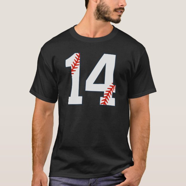 Baseball Jersey Number 14 T-Shirt (Vorderseite)