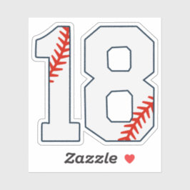 Baseball Jersey Number 18 Aufkleber