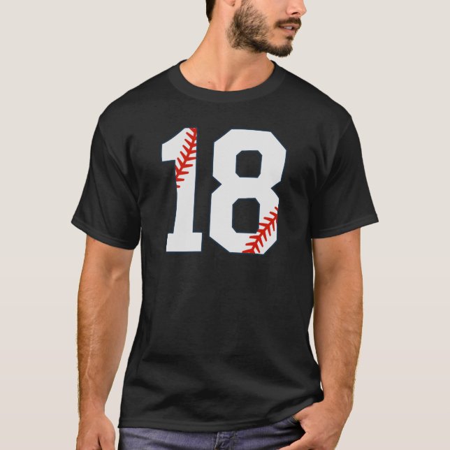 Baseball Jersey Number 18 T-Shirt (Vorderseite)