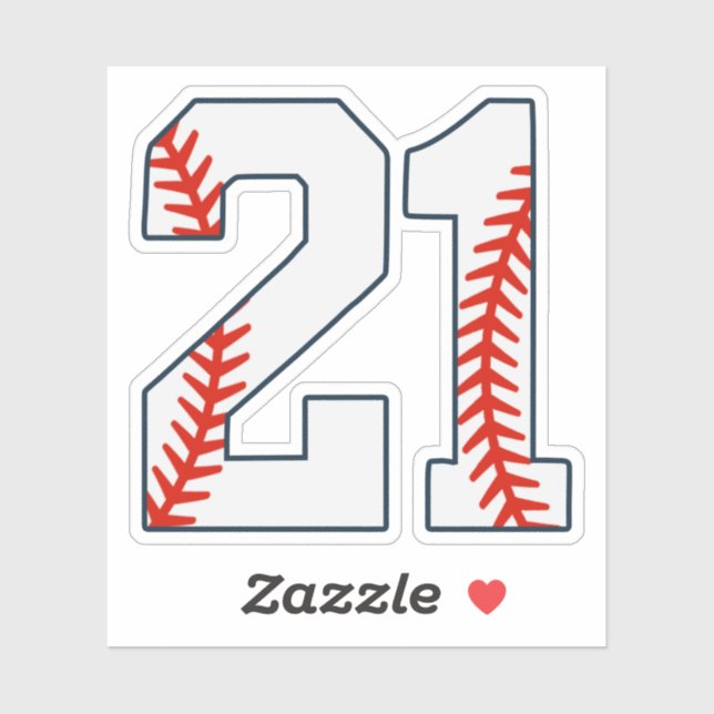 Baseball Jersey Number 21 Aufkleber (Blatt)
