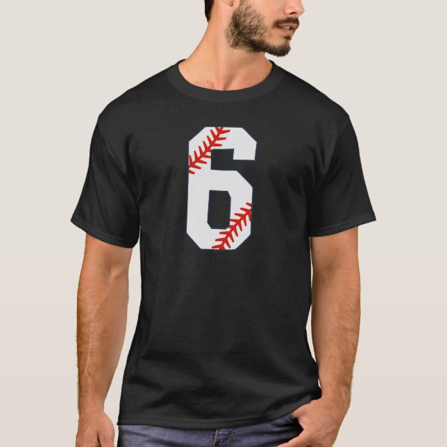 Baseball Jersey Number 6 T-Shirt (Vorderseite)