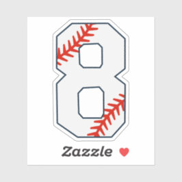 Baseball Jersey Number 8 Aufkleber