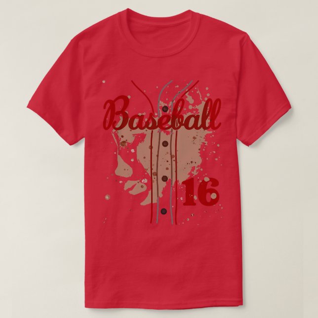 Baseball Jersey Nummer 16 Kids Baseball Uniform Di T-Shirt (Design vorne)