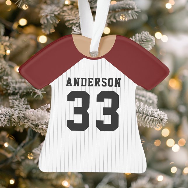 Baseball Jersey Sportteam Uniform Maroon Ornament (Von Creator hochgeladen)