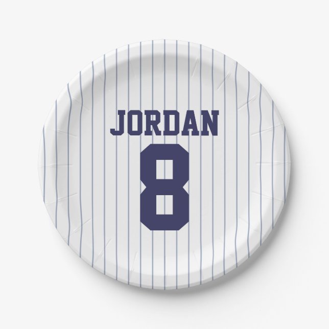 Baseball Jersey - Sportthema Geburtstagsparty Pappteller (Vorderseite)