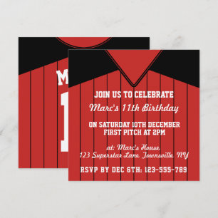 Baseball Jersey Themed Party Einladungen Vorlage