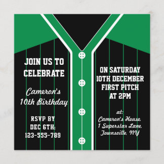 Baseball Jersey Themed Party lädt Template ein Einladung
