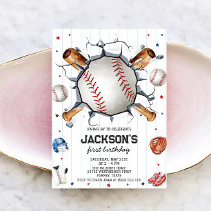 Baseball-Jungen-Geburtstags-Einladung Einladung