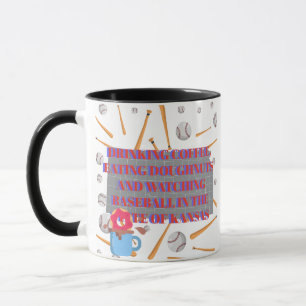 Baseball, Kaffee und Donuts in Kansas Tasse
