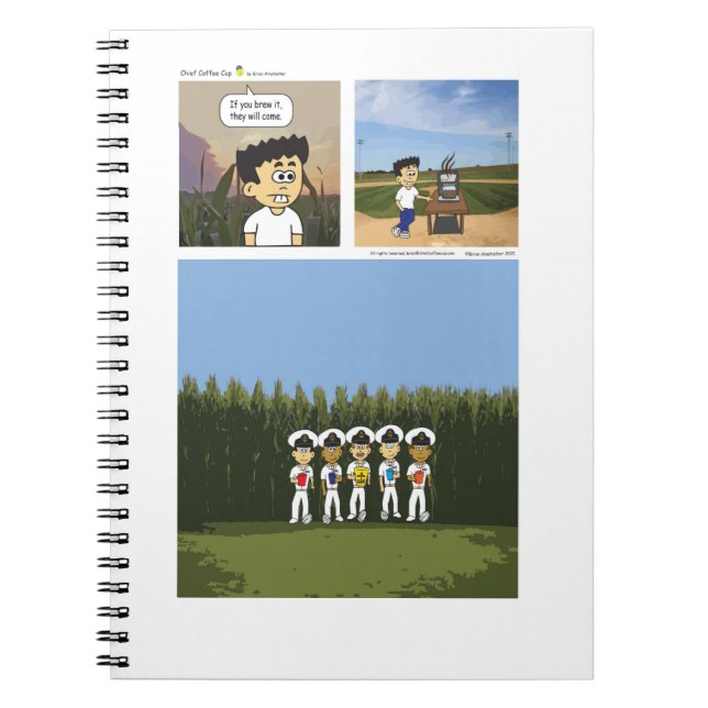 Baseball-KaffeeNotebook Notizblock (Vorderseite)