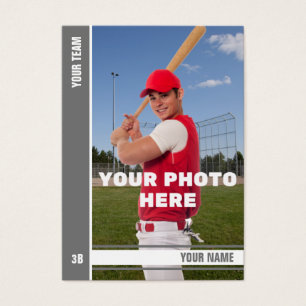 Baseball-Karte für grauen Streifen - Benutzerdefin