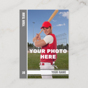 Baseball-Karte für grauen Streifen - Benutzerdefin Telefonnummerkarte