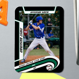 Baseball Keepsakes belebt grünes Schwarzes Custom Magnet