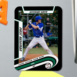 Baseball Keepsakes belebt grünes Schwarzes Custom Magnet
