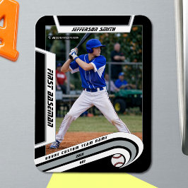 Baseball Keepsakes Lebhaft Silber Schwarz Custom Magnet
