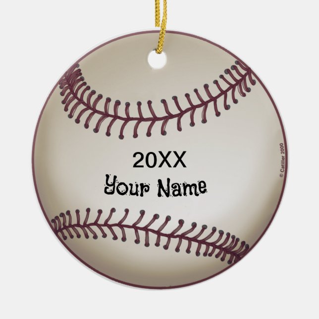 Baseball Keramik Ornament (Vorne)