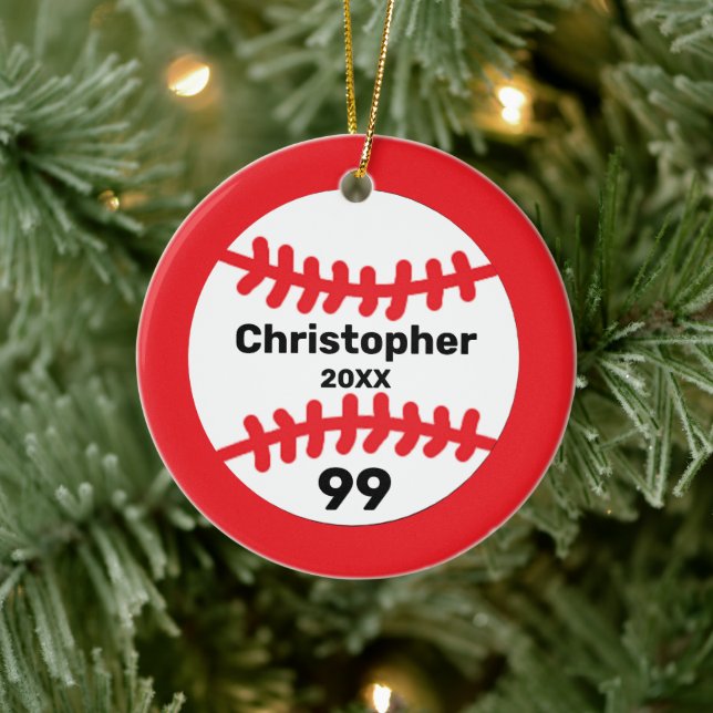Baseball Keramik Ornament (Baum)