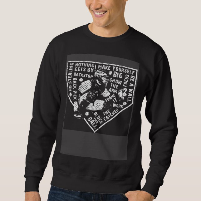 Baseball-Kinder Catcher Baseball-Sprüche Baseball  Sweatshirt (Vorderseite)