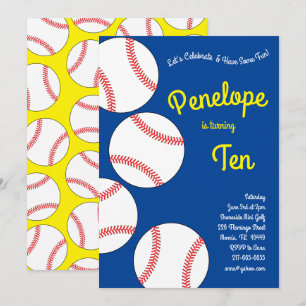 Baseball Kindergeburtstag Party Sports Blue Boys Einladung