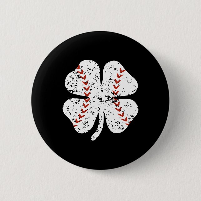 Baseball Kleeblatt St Patricks Day Pitcher Hitter  Button (Vorderseite)