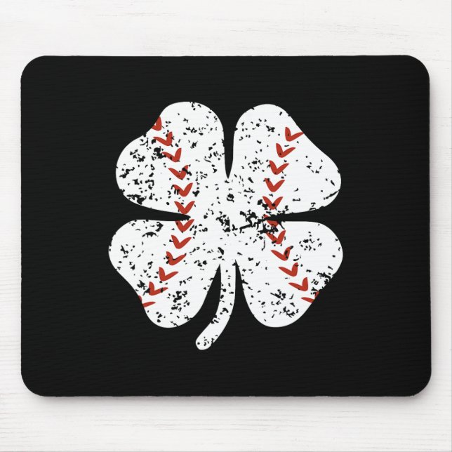 Baseball Kleeblatt St Patricks Day Pitcher Hitter  Mousepad (Vorne)