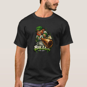 Baseball-Kobold St. Patricks Irisches Glück Lustig T-Shirt