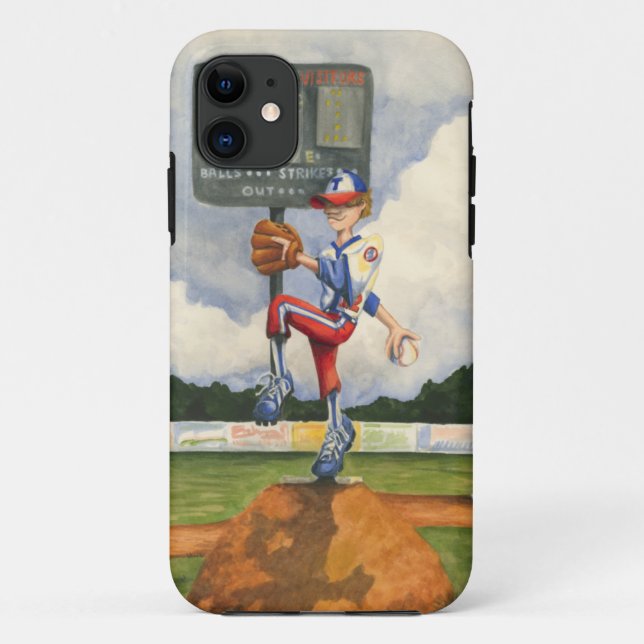 Baseball-Krug auf Hügel durch Jay Throckmorton Case-Mate iPhone Hülle (Rückseite)